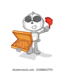 the sloth pizza delivery boy vector. cartoon character