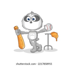 the sloth playing baseball mascot. cartoon vector