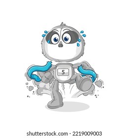 the sloth runner character. cartoon mascot vector
