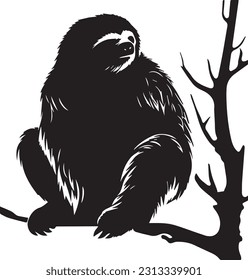 Sloth silhuette black and white images