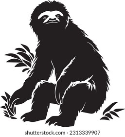 Sloth silhuette black and white images