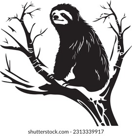 Sloth silhuette black and white images