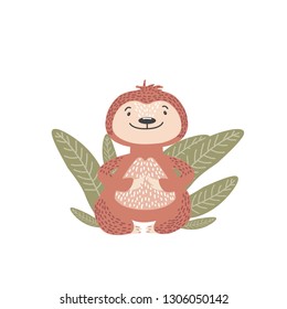 sloth sitting vector illustration