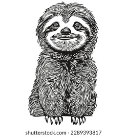 Sloth sketches, outline with transparent background, hand drawn illustration Sloths
