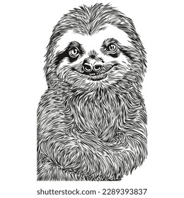 Sloth sketches, outline with transparent background, hand drawn illustration Sloths
