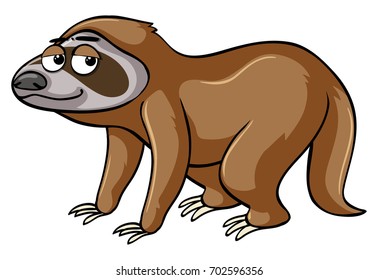 Sloth with sleepy eyes illustration