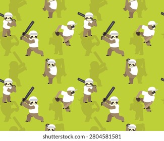 Sloth Sport Baseball Player Seamless Pattern Background
