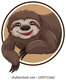 A sloth sticker template illustration