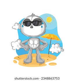 the sloth sunbathing in summer. character vector