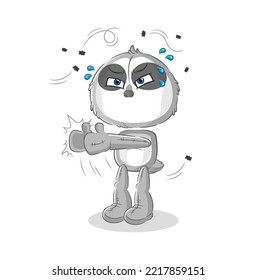 the sloth swat fly character. cartoon mascot vector
