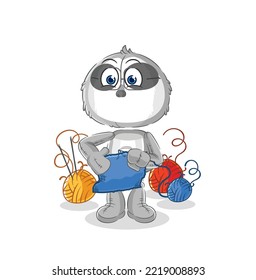 the sloth tailor mascot. cartoon vector