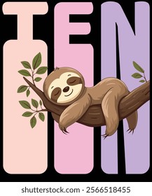 Sloth ten hike animal graphic 