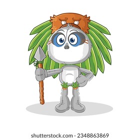 the sloth tribal man mascot. cartoon vector