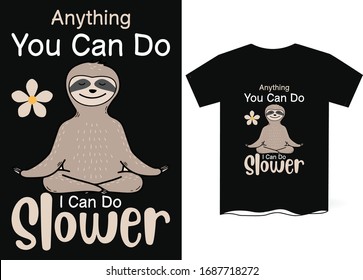 Sloth Typography T-Shirt Template Design