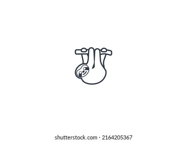 Sloth vector flat emoticon. Isolated Sloth emoji illustration. Sloth icon