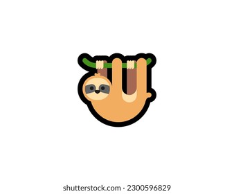 Sloth vector icon. Sloth emoji illustration. Isolated sloth animal vector emoticon