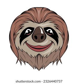 Sloth. Vector illustration of a the slowest animal. Wild animal