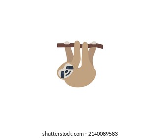 Sloth vector isolated icon. Sloth emoji illustration.