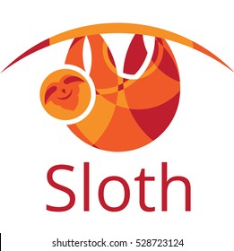 Sloth vector orange sign