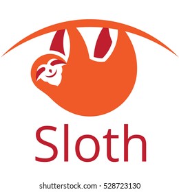 Sloth vector orange sign