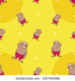 sloth vector pattern graphic design