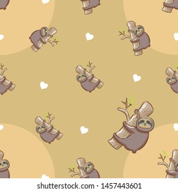 sloth vector pattern graphic design