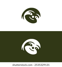 sloth wild animal logo vector illustration template design