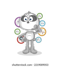 the sloth with wristwatch cartoon. cartoon mascot vector