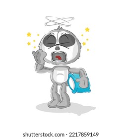 the sloth yawn character. cartoon mascot vector