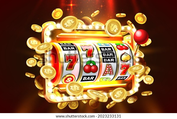 Slots 777 Banner Golden Coins Jackpot Stock Vector (Royalty Free ...