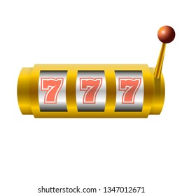 Slots 777 casino jackpot, modern light gold. Vector illustration.