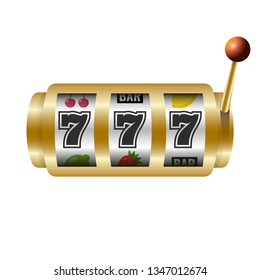 Slots 777 casino jackpot, modern light gold. Vector illustration.