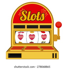 Slots design over white background, vector illustration