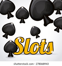 Slots design over white background, vector illustration
