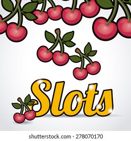 Slots design over white background, vector illustration