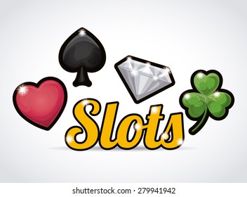 Slots design over white background, vector illustration