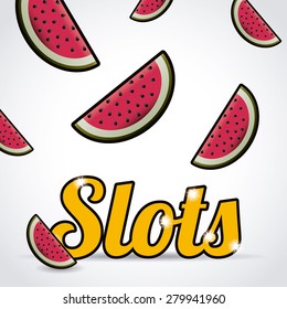 Slots design over white background, vector illustration