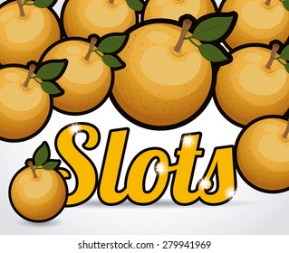 Slots design over white background, vector illustration