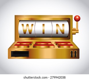 Slots design over white background, vector illustration