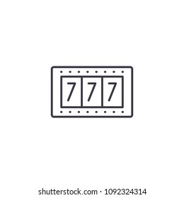 Slots game linear icon concept. Slots game line vector sign, symbol, illustration.