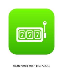 Slots icon green vector isolated on white background