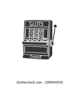 Slots Icon Silhouette Illustration. Casino Vector Graphic Pictogram Symbol Clip Art. Doodle Sketch Black Sign.