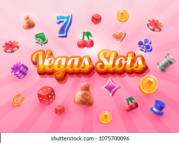 Slots machine casino with background vector icon  illustration.