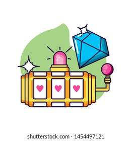 slots machine casino game with diamond