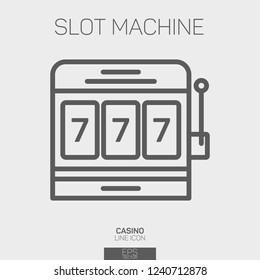 Slots Machine Line Icon