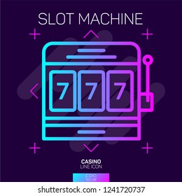 Slots machine neon icon