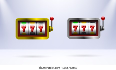 Slots machines, set. Vector background