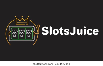 SlotsJucice Brand New Logo Design For Your Any Kind of Casino Business, vector illustration.