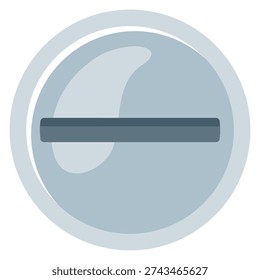 Slotted bolt cap top view cartoon icon