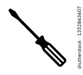 Slotted common blade screwdriver flat vector icon for apps and websites